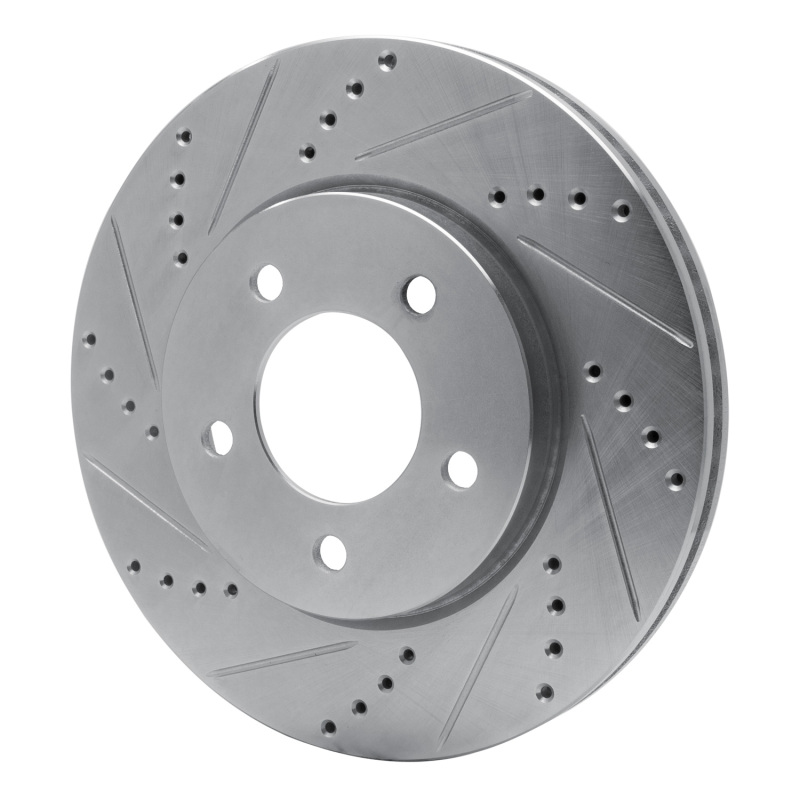 Chrysler Pacifica Brake Rotor (1) - Front Left - R1 Concepts - Drilled & Slotted - Silver - `04-`08